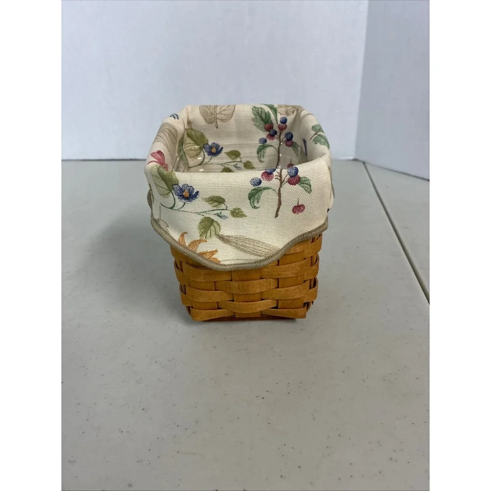 Longaberger Small Square Basket 1996 Botanical Berry Liner Plastic Protector‎